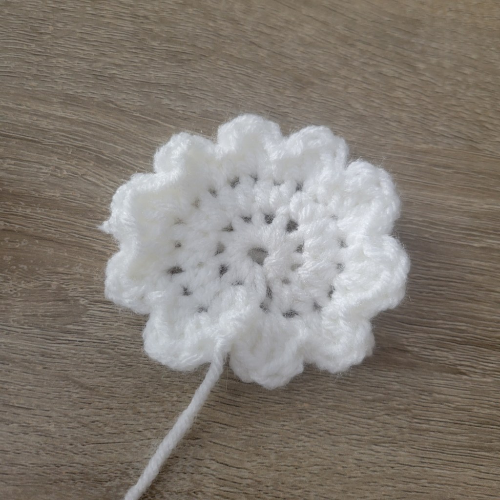 crochet flower applique 10 petals