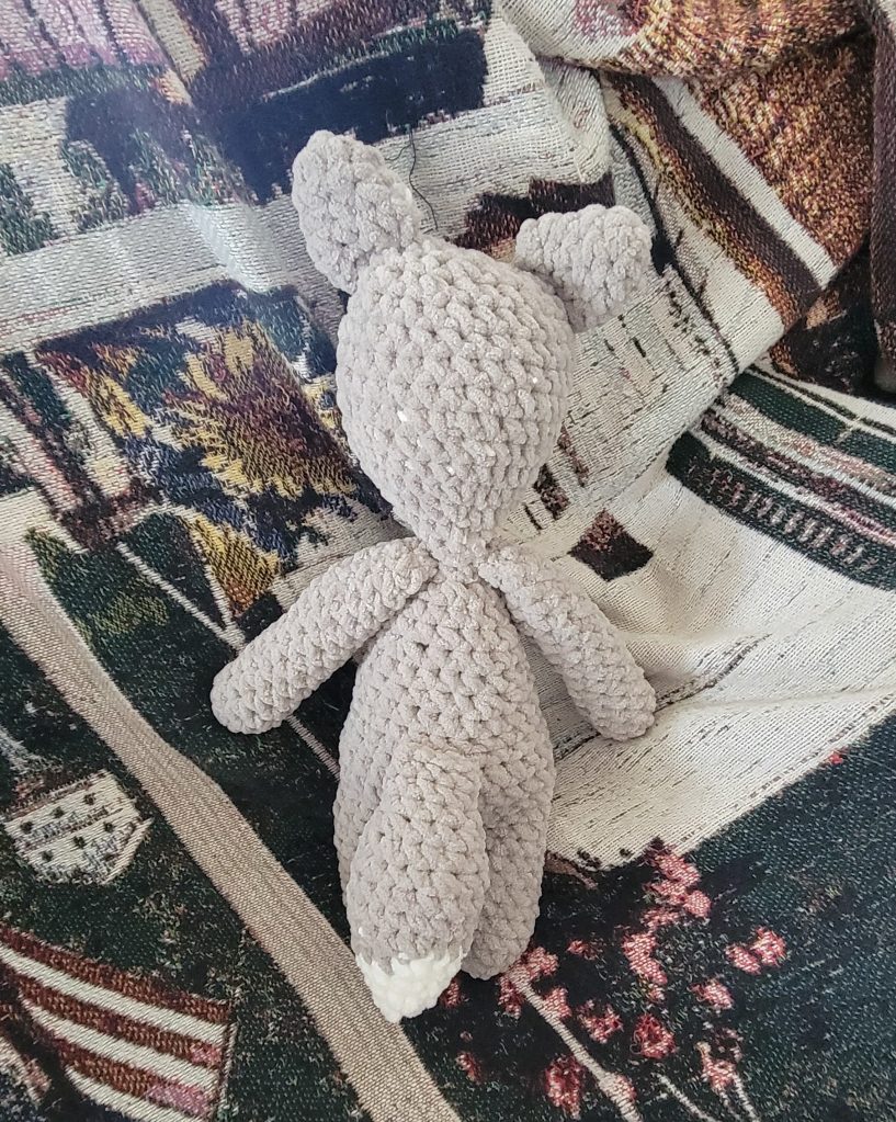 crochet wolf snuggler back